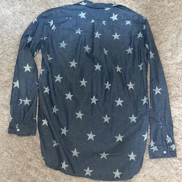 Women’s Denim and Supply Ralph Lauren Boyfriend Star Denim Button Down Top M - Picture 3 of 10